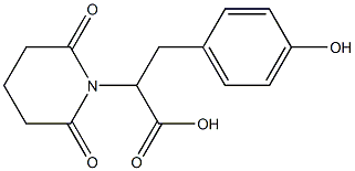 2-(2,6-dioxopiperidin-1-yl)-3-(4-hydroxyphenyl)propanoic acid Struktur