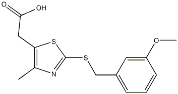 2-(2-{[(3-methoxyphenyl)methyl]sulfanyl}-4-methyl-1,3-thiazol-5-yl)acetic acid,,结构式