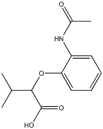 2-(2-acetamidophenoxy)-3-methylbutanoic acid,,结构式