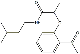 2-(2-acetylphenoxy)-N-(3-methylbutyl)propanamide Structure