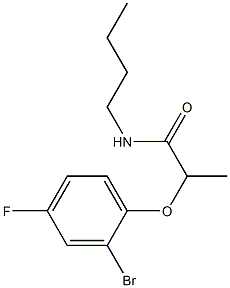 2-(2-bromo-4-fluorophenoxy)-N-butylpropanamide 化学構造式