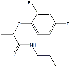 2-(2-bromo-4-fluorophenoxy)-N-propylpropanamide 化学構造式