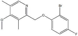 2-(2-bromo-4-fluorophenoxymethyl)-4-methoxy-3,5-dimethylpyridine 化学構造式