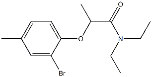 2-(2-bromo-4-methylphenoxy)-N,N-diethylpropanamide,,结构式