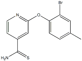 2-(2-bromo-4-methylphenoxy)pyridine-4-carbothioamide 化学構造式