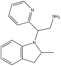 2-(2-methyl-2,3-dihydro-1H-indol-1-yl)-2-(pyridin-2-yl)ethan-1-amine 化学構造式