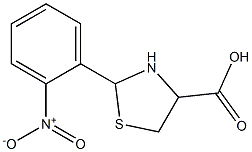 2-(2-nitrophenyl)-1,3-thiazolidine-4-carboxylic acid 化学構造式