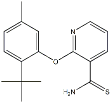 2-(2-tert-butyl-5-methylphenoxy)pyridine-3-carbothioamide,,结构式