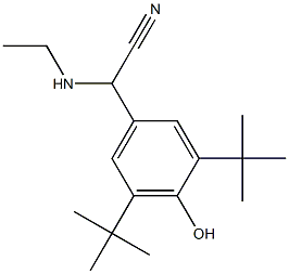 2-(3,5-di-tert-butyl-4-hydroxyphenyl)-2-(ethylamino)acetonitrile,,结构式