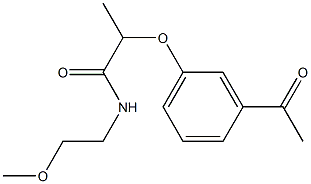 2-(3-acetylphenoxy)-N-(2-methoxyethyl)propanamide Struktur