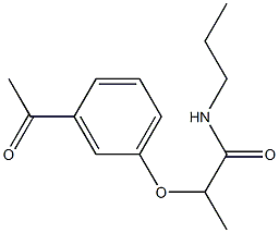2-(3-acetylphenoxy)-N-propylpropanamide 化学構造式