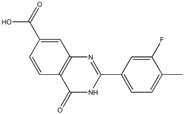 2-(3-fluoro-4-methylphenyl)-4-oxo-3,4-dihydroquinazoline-7-carboxylic acid Struktur