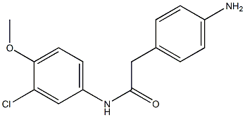 2-(4-aminophenyl)-N-(3-chloro-4-methoxyphenyl)acetamide,,结构式