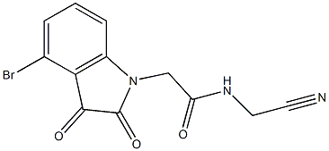2-(4-bromo-2,3-dioxo-2,3-dihydro-1H-indol-1-yl)-N-(cyanomethyl)acetamide 化学構造式