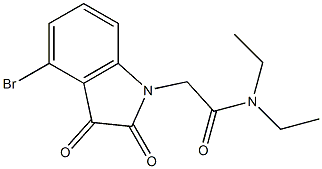 2-(4-bromo-2,3-dioxo-2,3-dihydro-1H-indol-1-yl)-N,N-diethylacetamide,,结构式