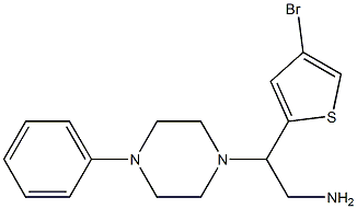 2-(4-bromothiophen-2-yl)-2-(4-phenylpiperazin-1-yl)ethan-1-amine 化学構造式