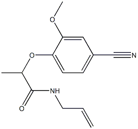 2-(4-cyano-2-methoxyphenoxy)-N-(prop-2-en-1-yl)propanamide Struktur