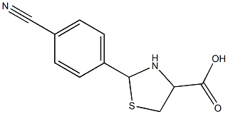 2-(4-cyanophenyl)-1,3-thiazolidine-4-carboxylic acid,,结构式