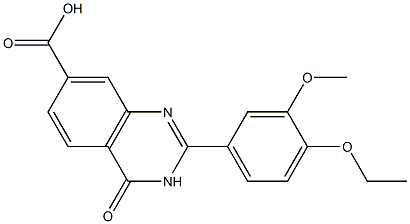 2-(4-ethoxy-3-methoxyphenyl)-4-oxo-3,4-dihydroquinazoline-7-carboxylic acid 化学構造式