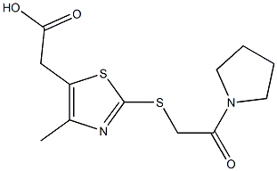 2-(4-methyl-2-{[2-oxo-2-(pyrrolidin-1-yl)ethyl]sulfanyl}-1,3-thiazol-5-yl)acetic acid Structure