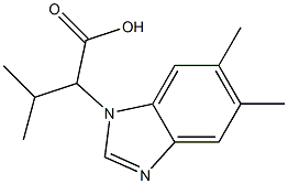 2-(5,6-dimethyl-1H-1,3-benzodiazol-1-yl)-3-methylbutanoic acid Struktur