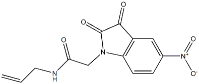 2-(5-nitro-2,3-dioxo-2,3-dihydro-1H-indol-1-yl)-N-(prop-2-en-1-yl)acetamide,,结构式
