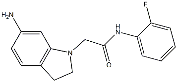 2-(6-amino-2,3-dihydro-1H-indol-1-yl)-N-(2-fluorophenyl)acetamide 化学構造式