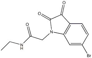 2-(6-bromo-2,3-dioxo-2,3-dihydro-1H-indol-1-yl)-N-ethylacetamide,,结构式