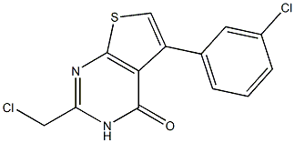2-(chloromethyl)-5-(3-chlorophenyl)-3H,4H-thieno[2,3-d]pyrimidin-4-one,,结构式