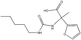 2-(furan-2-yl)-2-[(pentylcarbamoyl)amino]propanoic acid 化学構造式