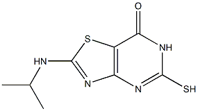 2-(isopropylamino)-5-mercapto[1,3]thiazolo[4,5-d]pyrimidin-7(6H)-one 结构式