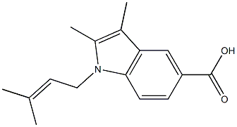 2,3-dimethyl-1-(3-methylbut-2-en-1-yl)-1H-indole-5-carboxylic acid 结构式