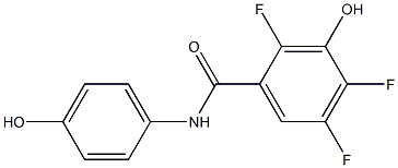 2,4,5-trifluoro-3-hydroxy-N-(4-hydroxyphenyl)benzamide 化学構造式