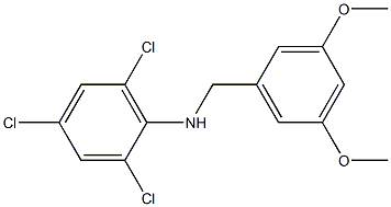 2,4,6-trichloro-N-[(3,5-dimethoxyphenyl)methyl]aniline 结构式