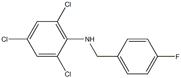 2,4,6-trichloro-N-[(4-fluorophenyl)methyl]aniline 化学構造式