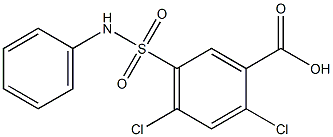 2,4-dichloro-5-(phenylsulfamoyl)benzoic acid 化学構造式