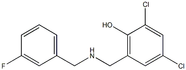 2,4-dichloro-6-({[(3-fluorophenyl)methyl]amino}methyl)phenol 化学構造式