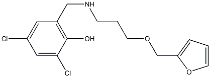 2,4-dichloro-6-({[3-(furan-2-ylmethoxy)propyl]amino}methyl)phenol Structure