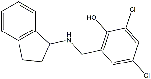 2,4-dichloro-6-[(2,3-dihydro-1H-inden-1-ylamino)methyl]phenol,,结构式