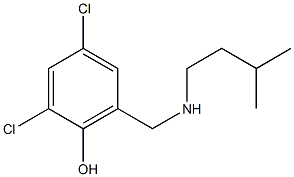 2,4-dichloro-6-{[(3-methylbutyl)amino]methyl}phenol Struktur