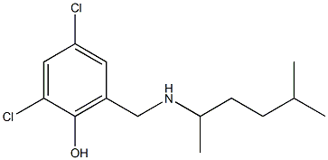 2,4-dichloro-6-{[(5-methylhexan-2-yl)amino]methyl}phenol 化学構造式