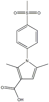 2,5-dimethyl-1-[4-(methylsulfonyl)phenyl]-1H-pyrrole-3-carboxylic acid Struktur