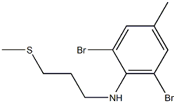 2,6-dibromo-4-methyl-N-[3-(methylsulfanyl)propyl]aniline 结构式