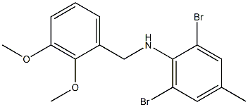2,6-dibromo-N-[(2,3-dimethoxyphenyl)methyl]-4-methylaniline,,结构式