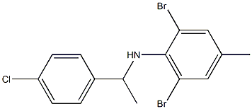 2,6-dibromo-N-[1-(4-chlorophenyl)ethyl]-4-methylaniline,,结构式