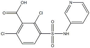 2,6-dichloro-3-(pyridin-3-ylsulfamoyl)benzoic acid,,结构式