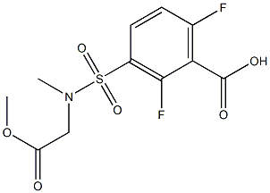 2,6-difluoro-3-[(2-methoxy-2-oxoethyl)(methyl)sulfamoyl]benzoic acid,,结构式