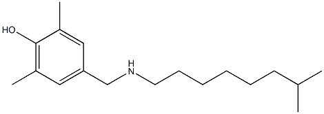 2,6-dimethyl-4-{[(7-methyloctyl)amino]methyl}phenol 化学構造式