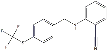 2-[({4-[(trifluoromethyl)sulfanyl]phenyl}methyl)amino]benzonitrile,,结构式