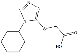 2-[(1-cyclohexyl-1H-1,2,3,4-tetrazol-5-yl)sulfanyl]acetic acid 化学構造式